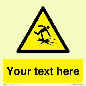 Custom warning thin ice